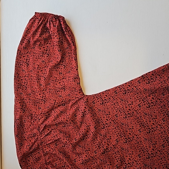 Roan + Ryan Evereve Red Olivia Leopard Blouse L NWOT - Picture 7 of 8